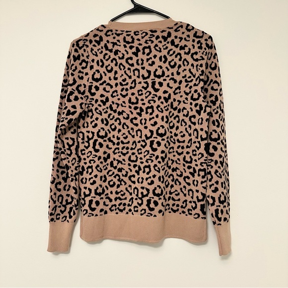 Time and Tru Print Red and Tan Crew Neck Sweater with Heart Midweight Women's XS - Picture 4 of 4